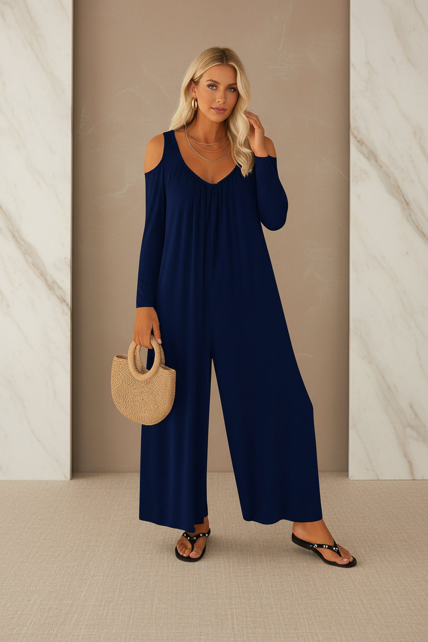 Adelina | Lässiger Jumpsuit mit schulterfreiem Ausschnitt
