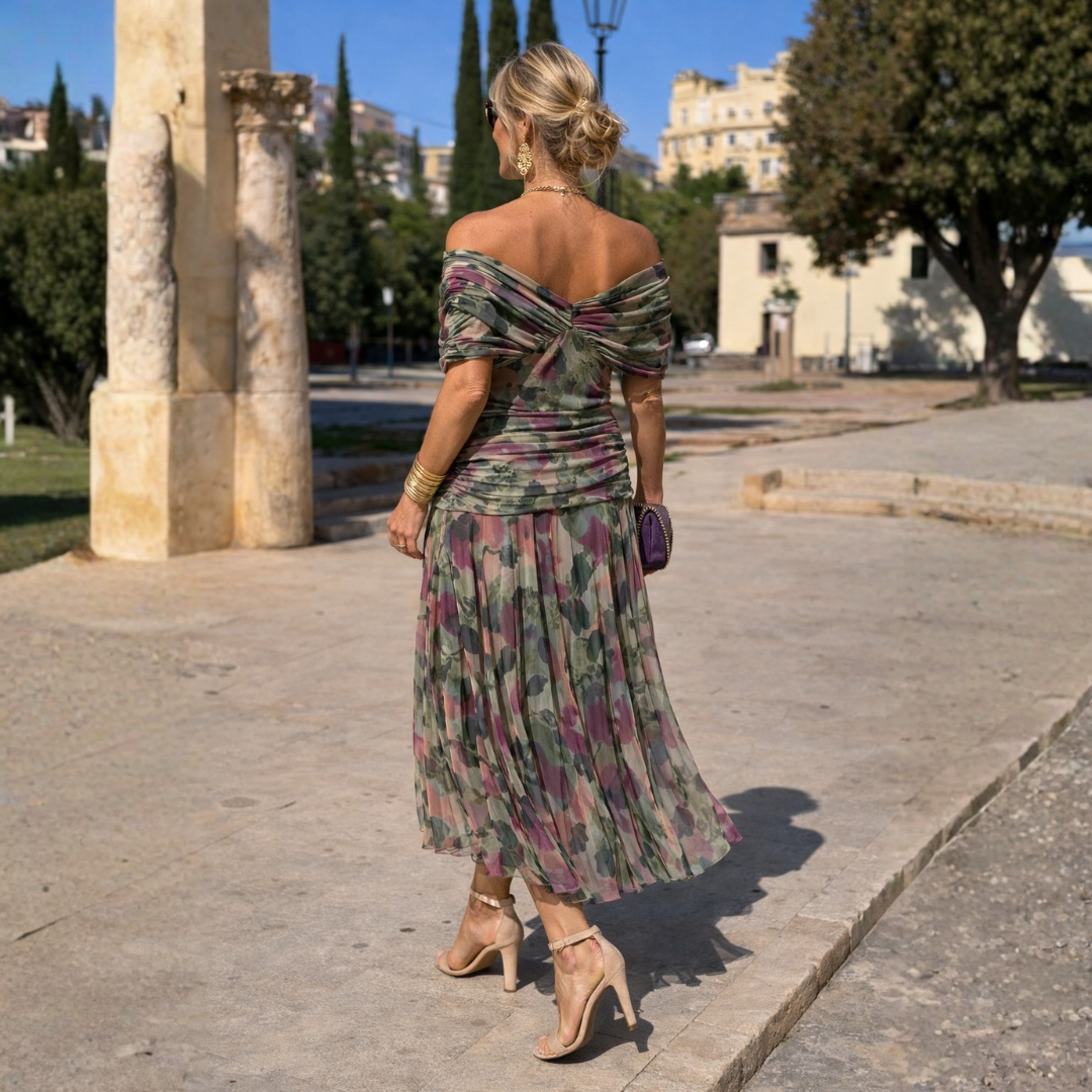 Valeria | Elegantes schulterfreies Maxikleid