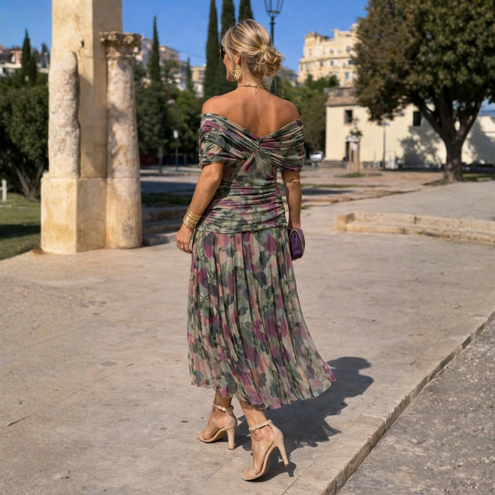 Valeria | Elegantes schulterfreies Maxikleid
