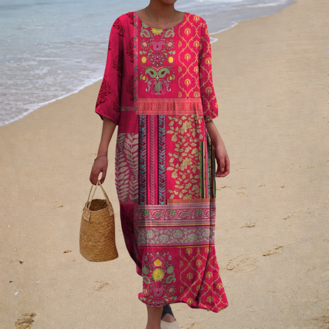 Aurora | Maxikleid im Bohemian-Patchwork-Stil