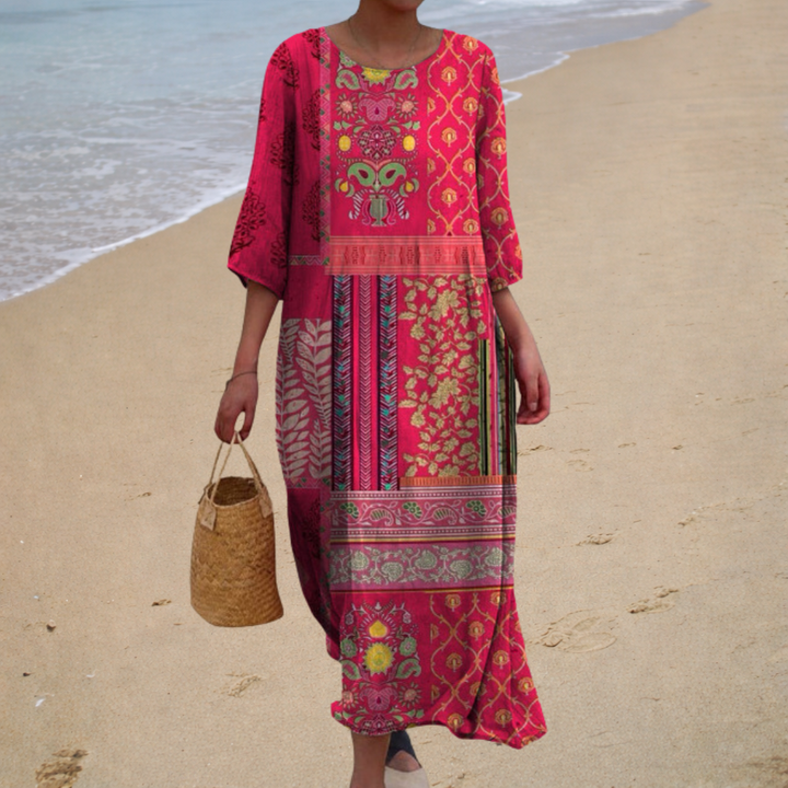 Aurora | Maxikleid im Bohemian-Patchwork-Stil