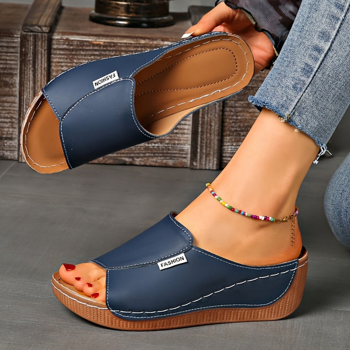 Ella | Bequeme Sandalen mit Keilabsatz und offener Zehenpartie