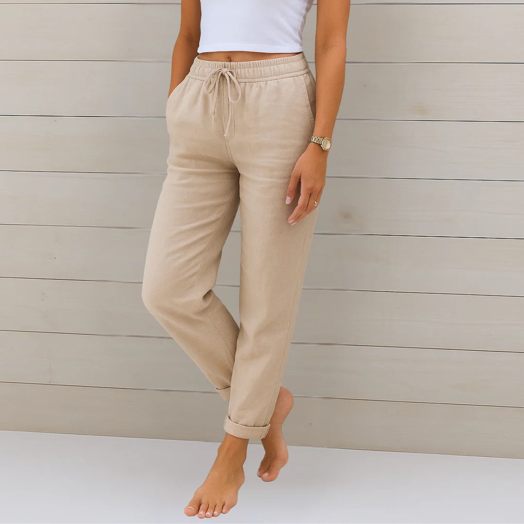 Celeste | Lässige Leinenhose mit Kordelzug