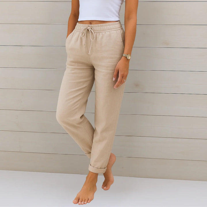 Noémie | Lässige Leinenhose mit Kordelzug
