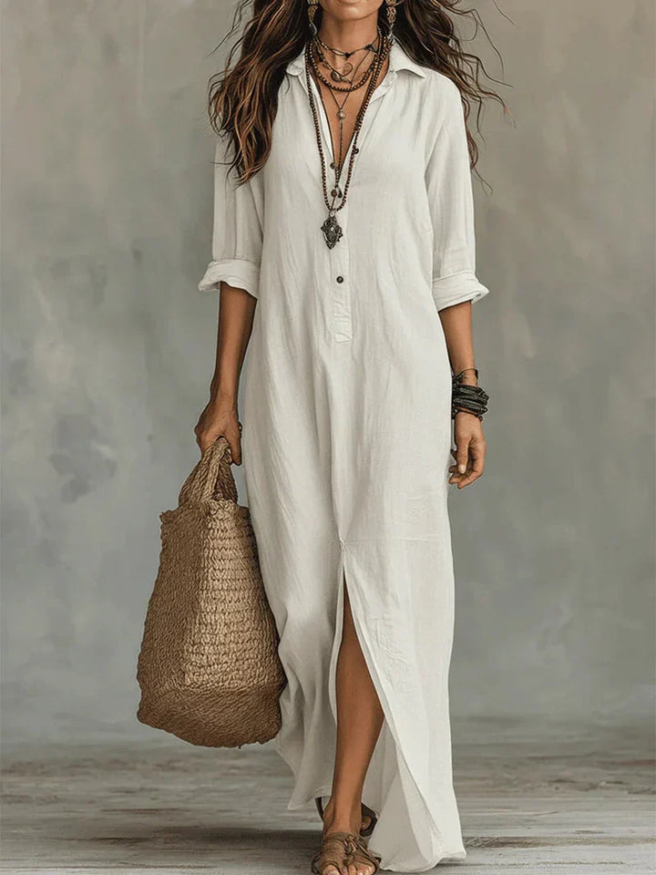 Aveline | Maxikleid aus Leinen im Boho-Stil