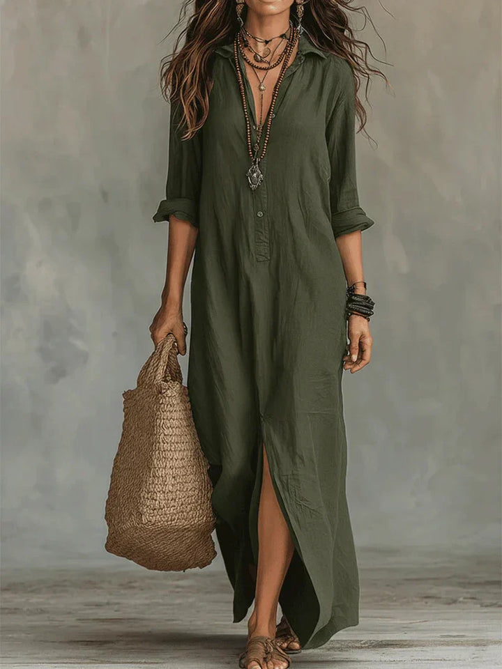 Aveline | Maxikleid aus Leinen im Boho-Stil