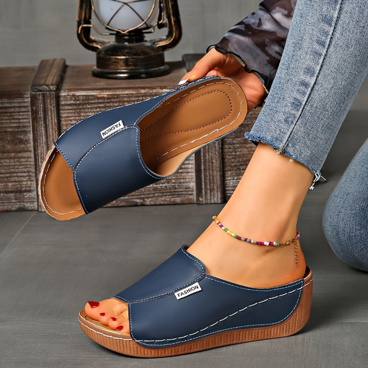 Ella | Bequeme Sandalen mit Keilabsatz und offener Zehenpartie