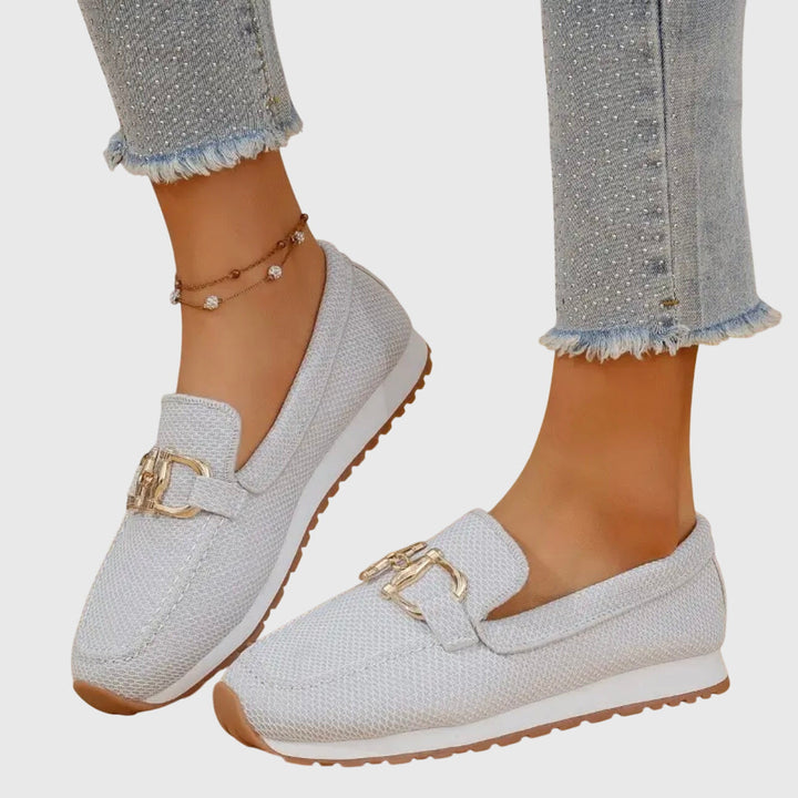 Lena | Damen Slip-On Loafer mit Metallschnalle