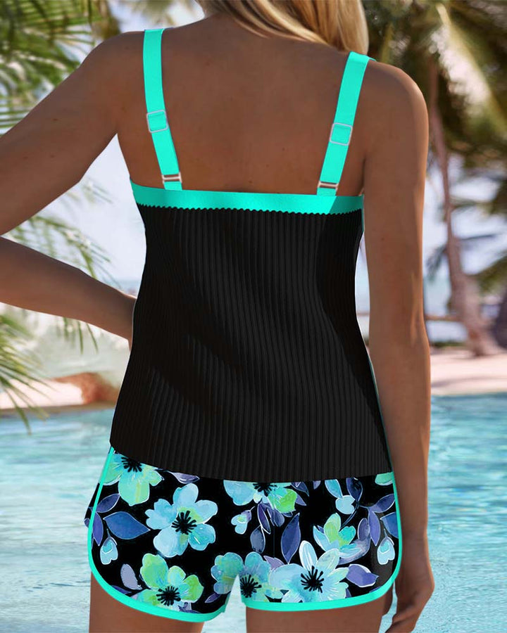 Luna | Tankini-Badeanzug mit Blumenverzierung