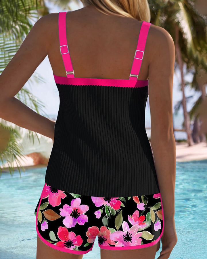 Luna | Tankini-Badeanzug mit Blumenverzierung