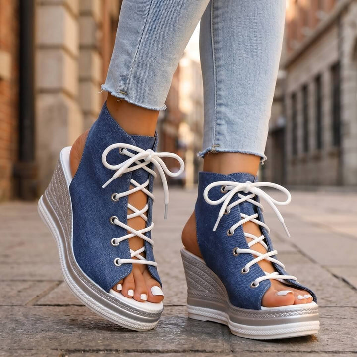Alessia | Keilabsatzsandalen mit Schnürung