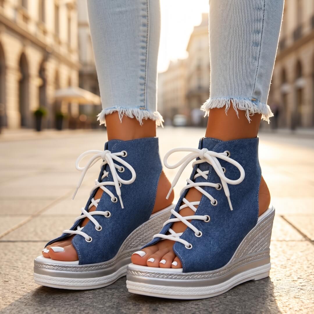Alessia | Keilabsatzsandalen mit Schnürung