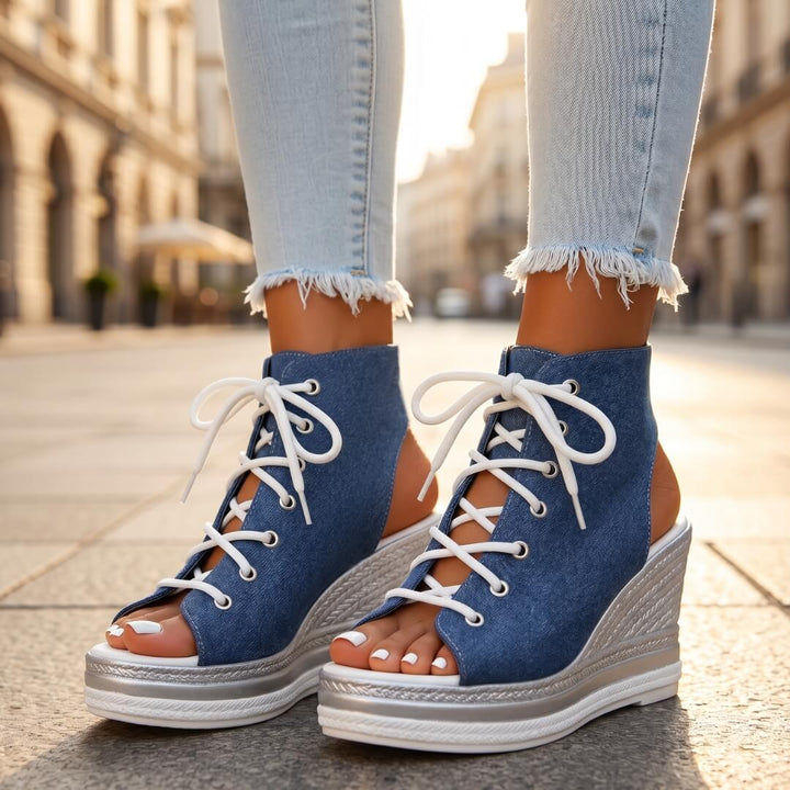 Alessia | Keilabsatzsandalen mit Schnürung