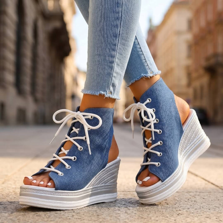 Alessia | Keilabsatzsandalen mit Schnürung