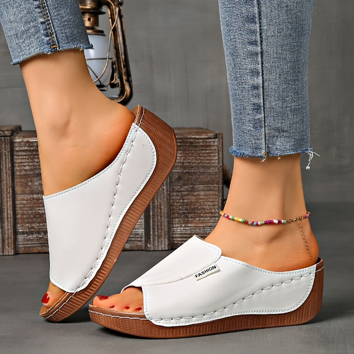 Ella | Bequeme Sandalen mit Keilabsatz und offener Zehenpartie