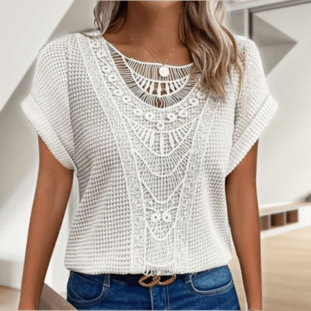 Mathilda | Gehäkelte Boho Strickbluse