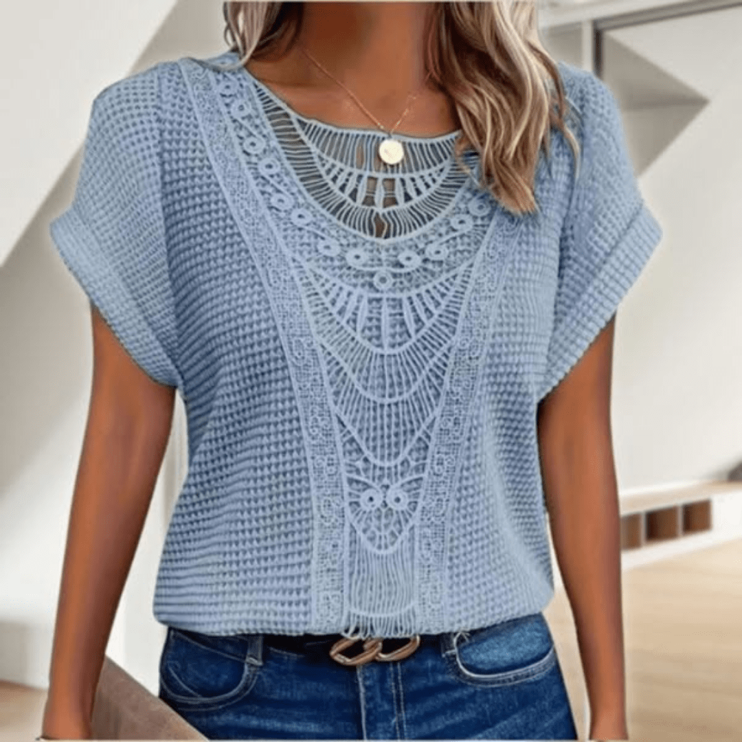 Mathilda | Gehäkelte Boho Strickbluse