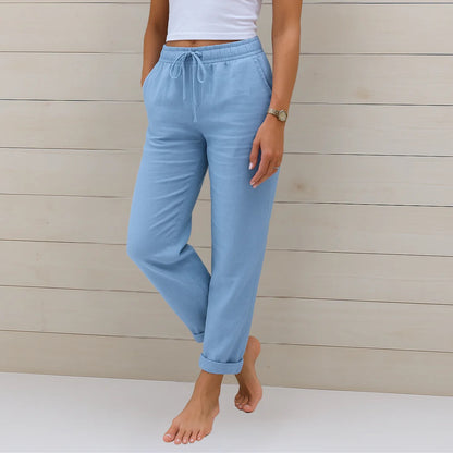 Celeste | Lässige Leinenhose mit Kordelzug