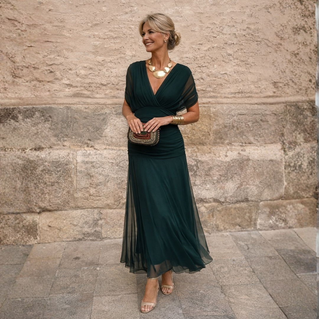 Valeria | Elegantes schulterfreies Maxikleid