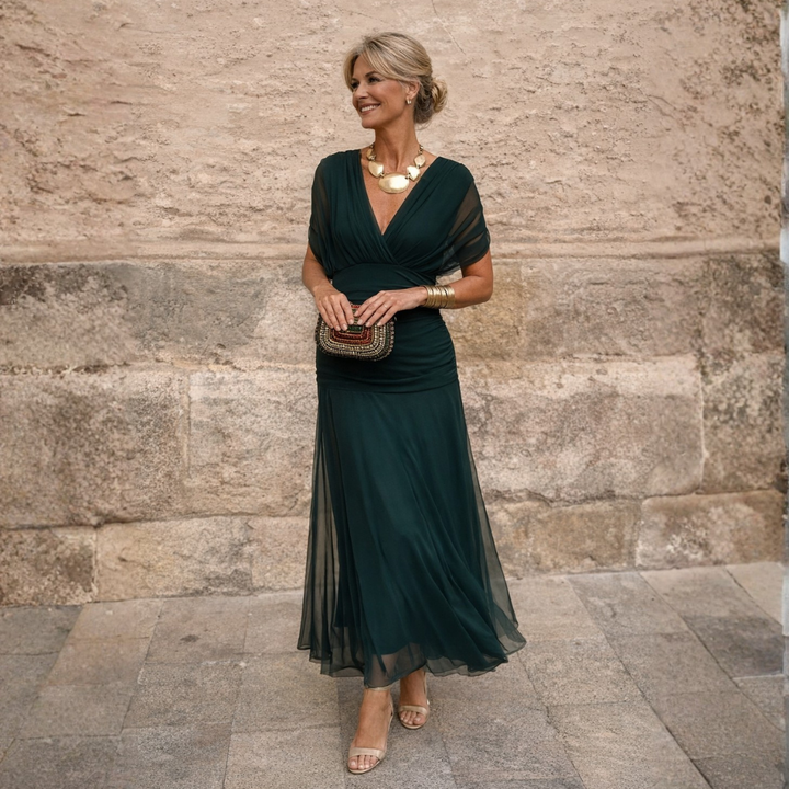 Valeria | Elegantes schulterfreies Maxikleid