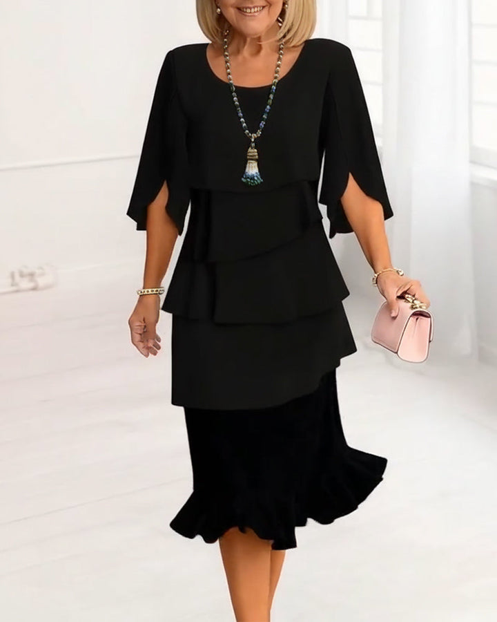 Aurélie | Elegantes Midi-Kleid mit Lagenlook