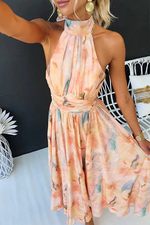 Claudia | Elegantes Maxikleid mit Neckholder-Ausschnitt