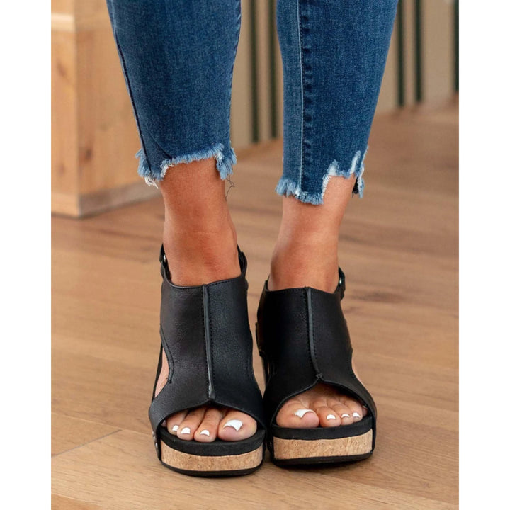 Mattea | Vintage-Sandalen mit Keilabsatz aus Kork