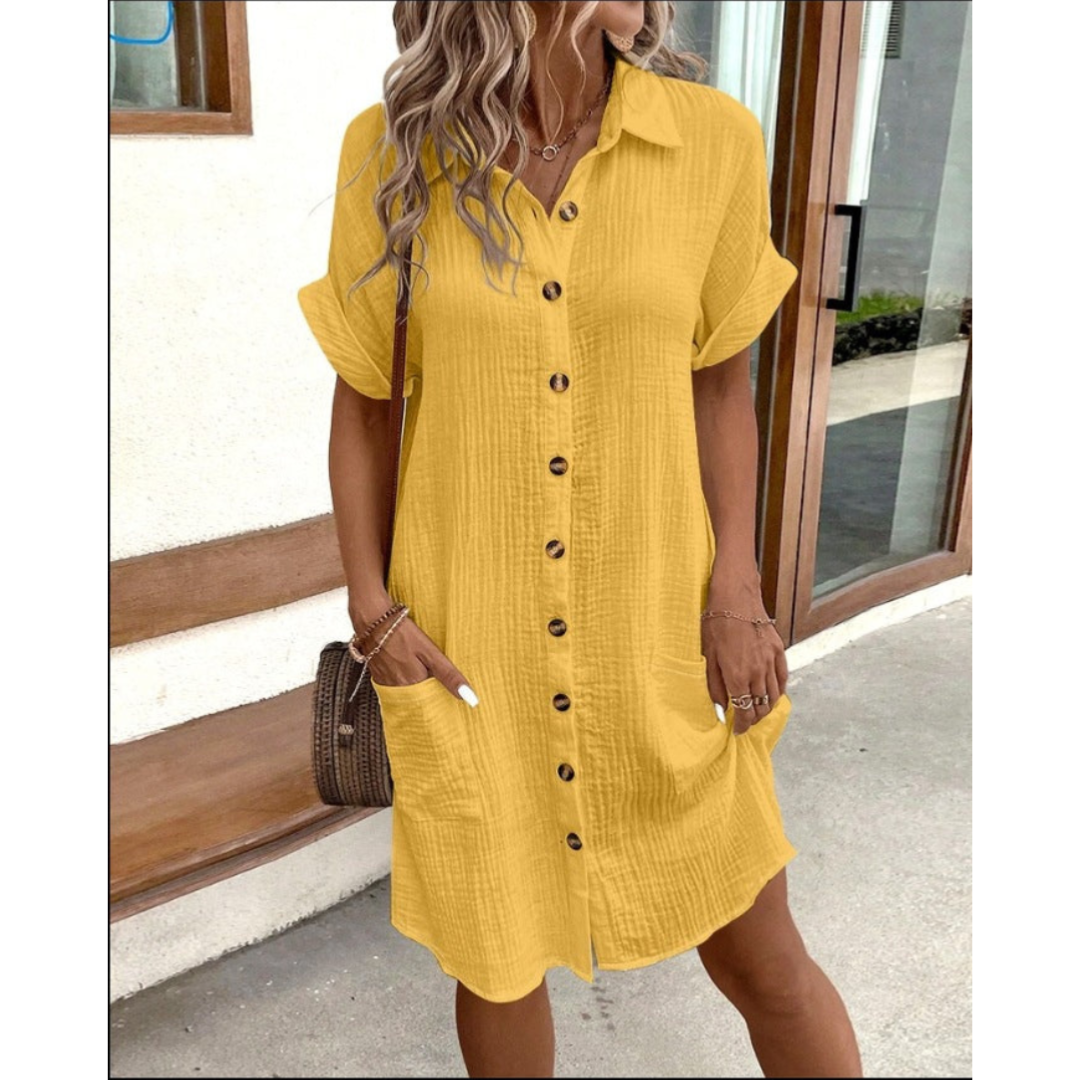 Maren | Lässiges Hemdkleid mit Knopfleiste