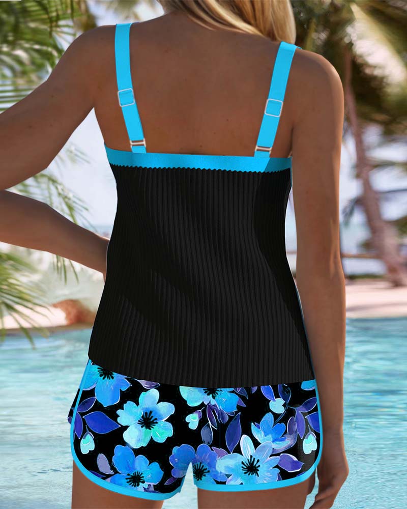 Luna | Tankini-Badeanzug mit Blumenverzierung