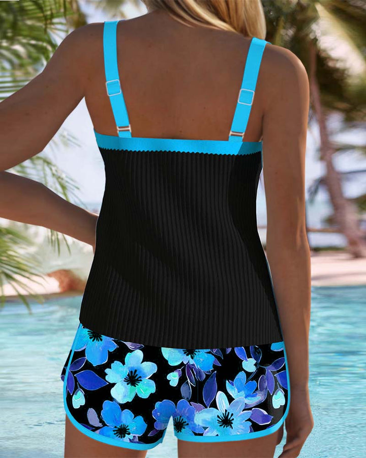 Luna | Tankini-Badeanzug mit Blumenverzierung