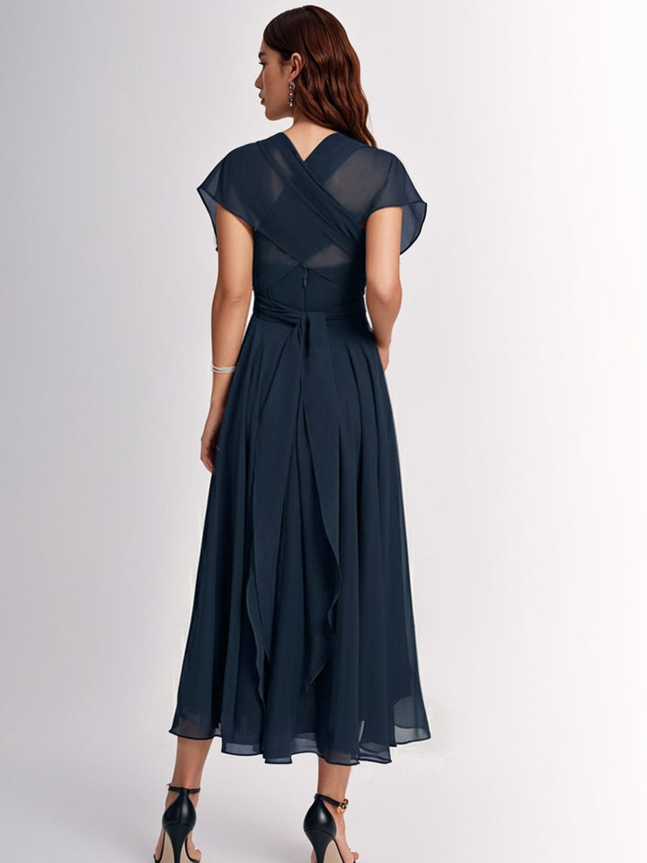 Elodie | Elegantes, fließendes Midi-Kleid aus Chiffon