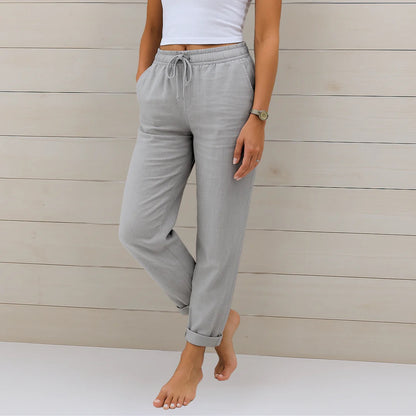 Celeste | Lässige Leinenhose mit Kordelzug