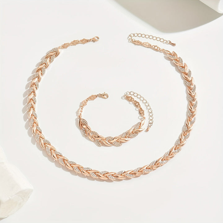Auriane | Luxuriöses Blatt-Glieder-Schmuckset