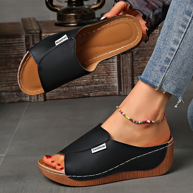 Ella | Bequeme Sandalen mit Keilabsatz und offener Zehenpartie