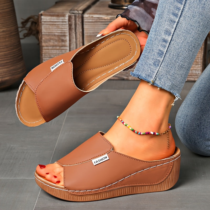 Ella | Bequeme Sandalen mit Keilabsatz und offener Zehenpartie