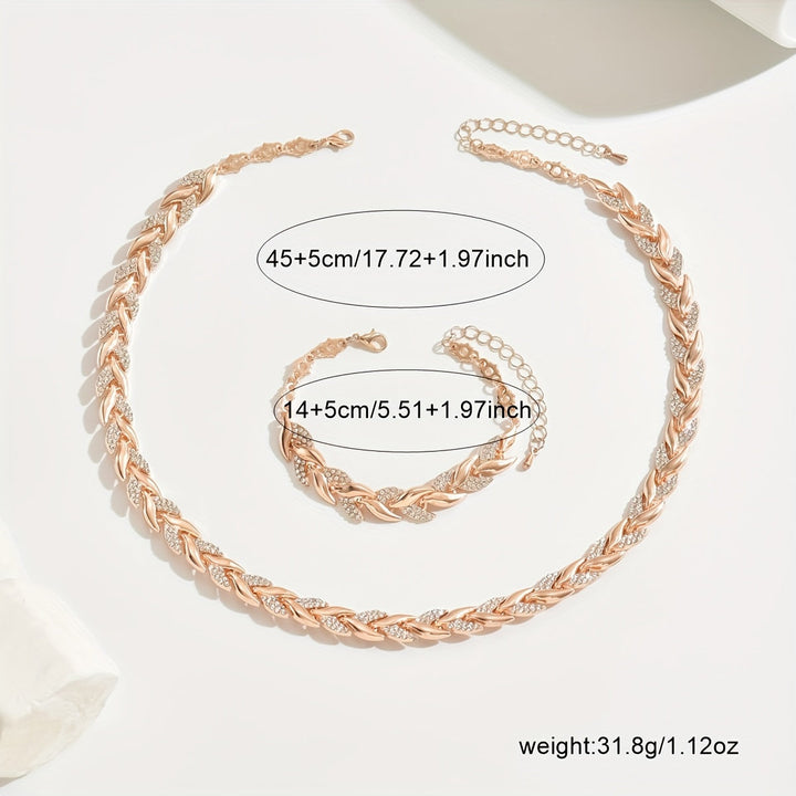 Auriane | Luxuriöses Blatt-Glieder-Schmuckset