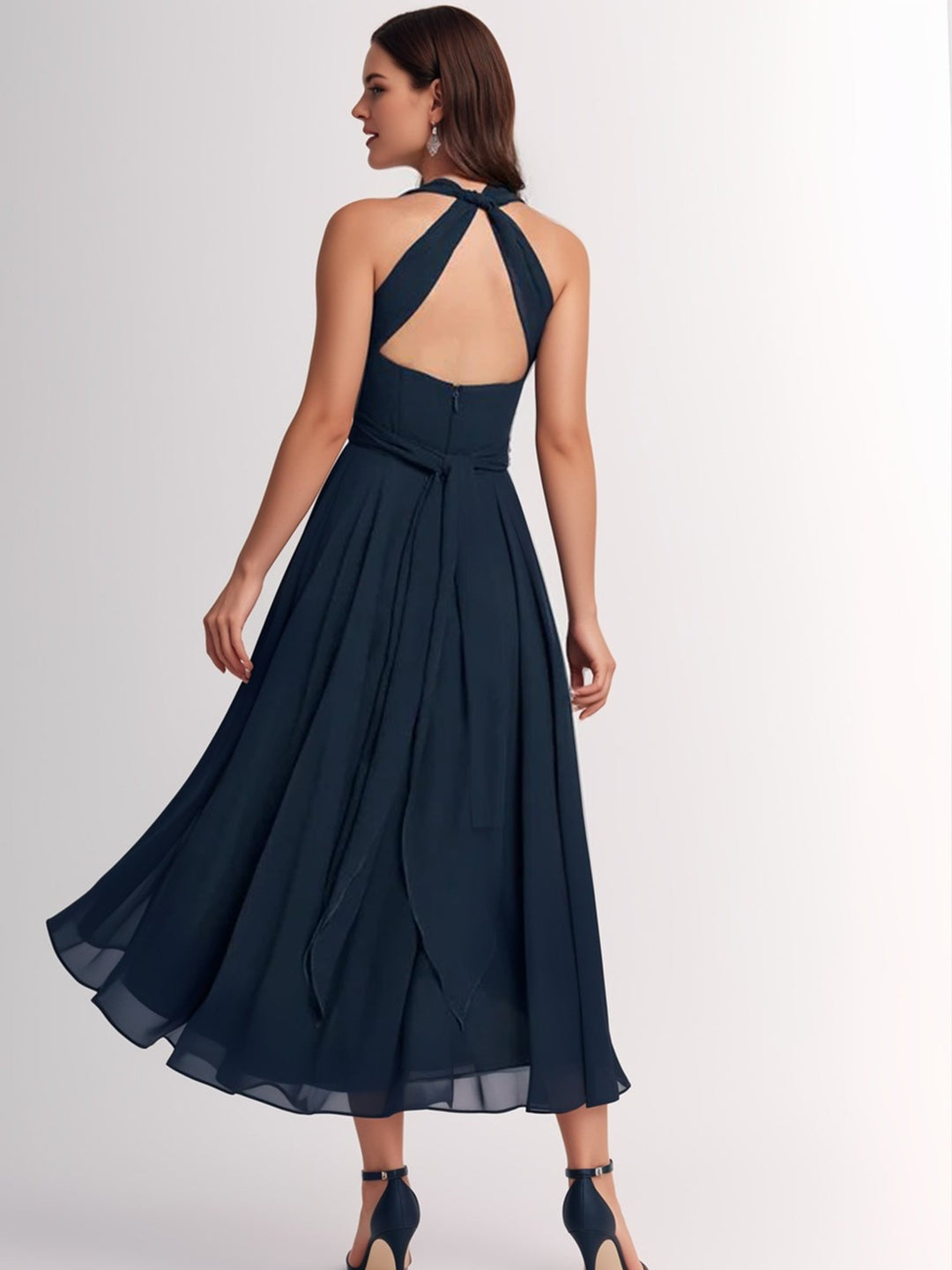 Elodie | Elegantes, fließendes Midi-Kleid aus Chiffon