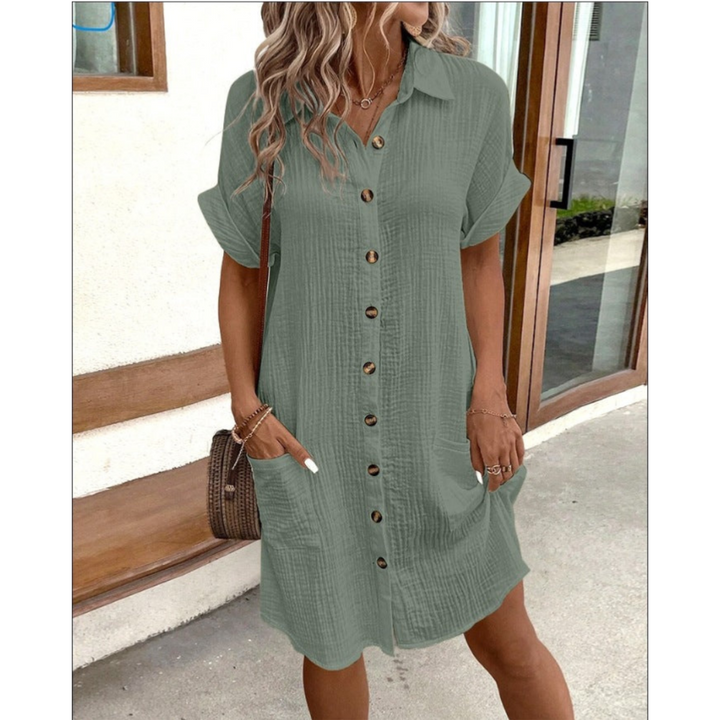 Maren | Lässiges Hemdkleid mit Knopfleiste