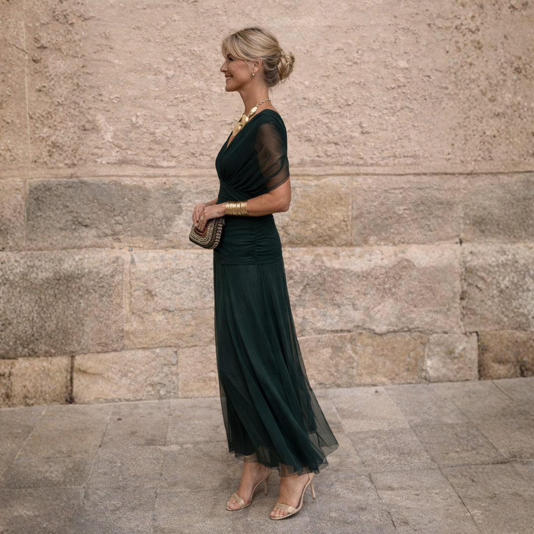 Valeria | Elegantes schulterfreies Maxikleid