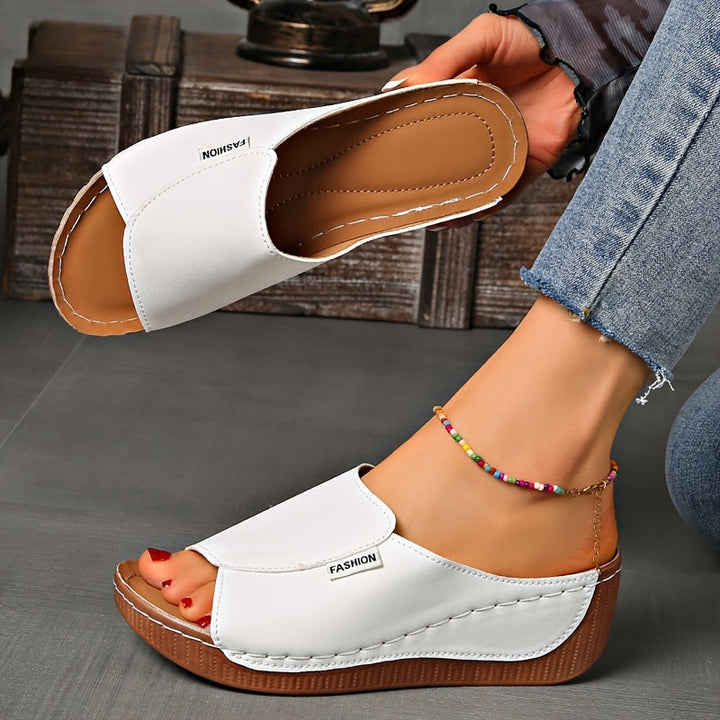 Ella | Bequeme Sandalen mit Keilabsatz und offener Zehenpartie