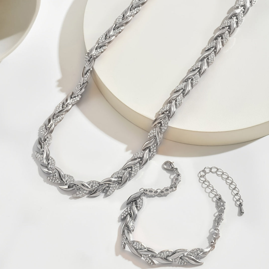 Auriane | Luxuriöses Blatt-Glieder-Schmuckset