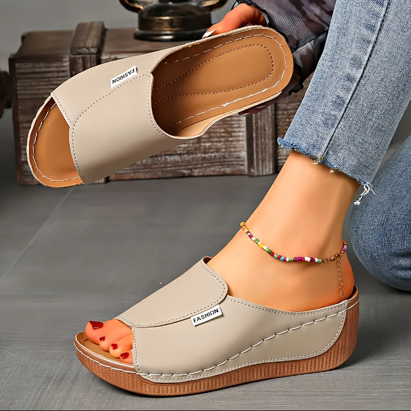 Ella | Bequeme Sandalen mit Keilabsatz und offener Zehenpartie