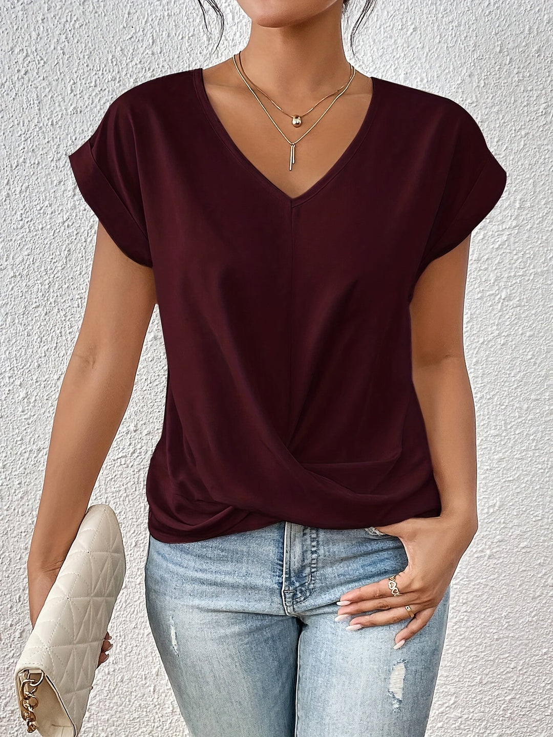 Elise | Lässige Alltagsbluse mit V-Ausschnitt