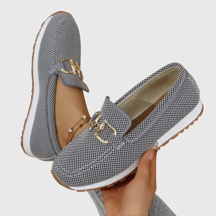 Lena | Damen Slip-On Loafer mit Metallschnalle