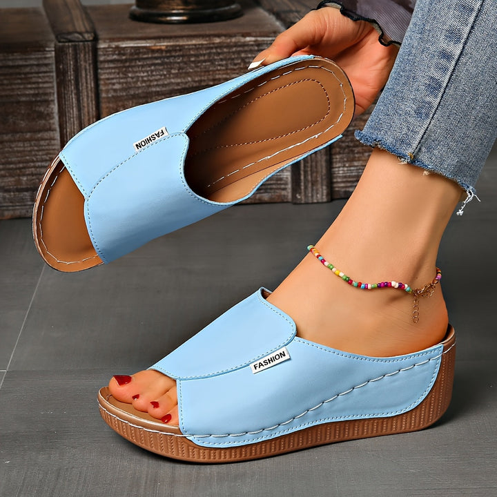 Ella | Bequeme Sandalen mit Keilabsatz und offener Zehenpartie