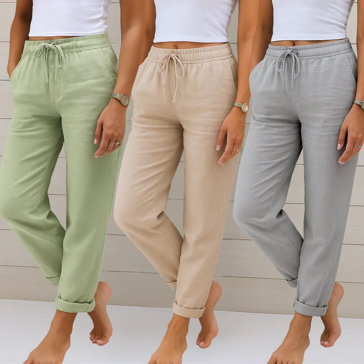 Noémie | Lässige Leinenhose mit Kordelzug