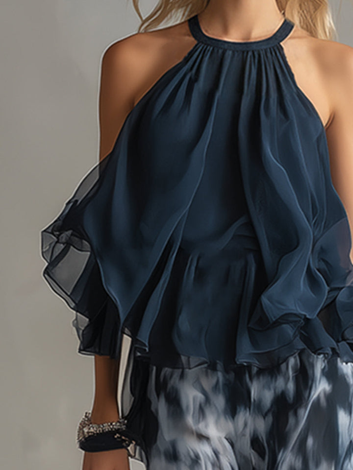 Seraphina | Set aus Chiffon-Haltertop und Hose
