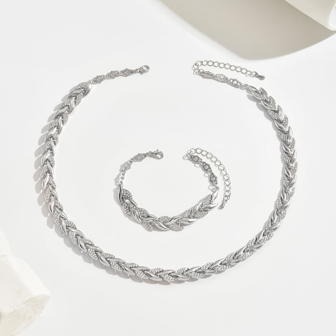 Auriane | Luxuriöses Blatt-Glieder-Schmuckset