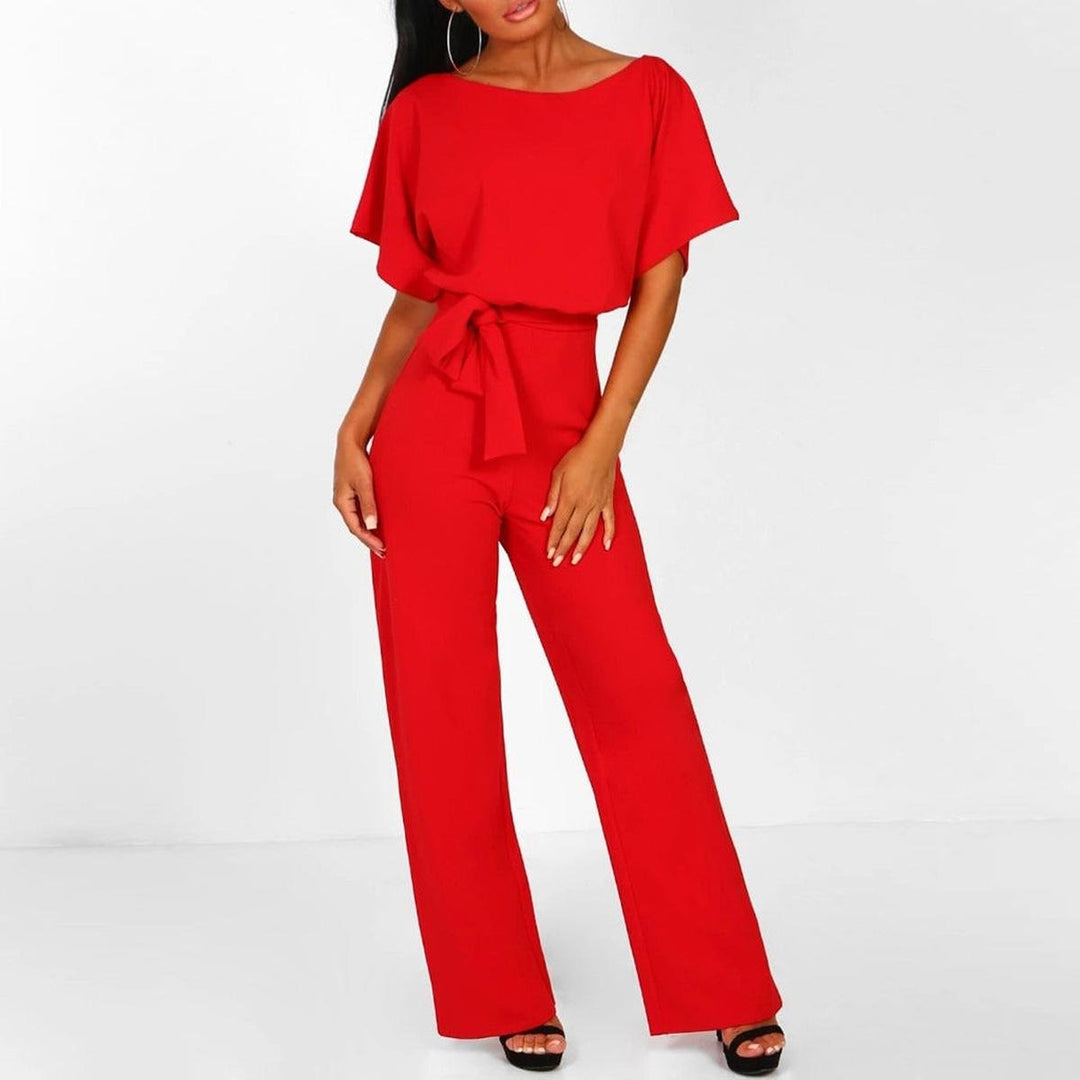 Valentina | Eleganter Jumpsuit mit weitem Bein und Gürtel