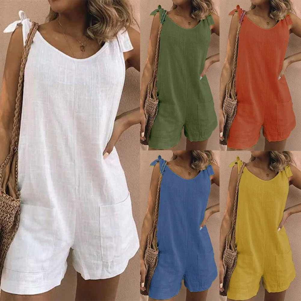 Sophie | Lässiger Jumpsuit aus Leinen mit Taschen
